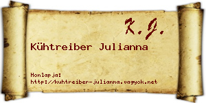 Kühtreiber Julianna névjegykártya